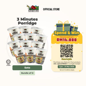 NATURES OWN Bubur Segera - Soto / Instant Cup Porridge - Soto [BUNDLE OF 12]