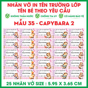 25 NHÃN VỞ IN TÊN TRƯỜNG LỚP CỦA BÉ THEO YÊU CẦU. Dùng dán dụng cụ học tập cho bé. M31_44