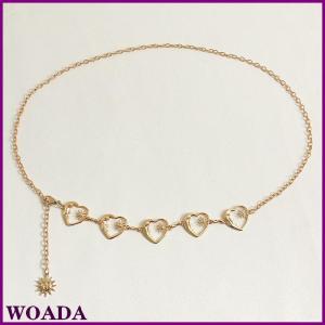 WOADA Harajuku Punk Mặt Trăng Kim Loại Thắt Lưng Phụ Nữ Cổ Điển Punk Gothic Mặt Trăng Mặt Trời Cao Eo Chuỗi Thắt Lưng Mặt Dây Chuyền Thắt Lưng Nữ