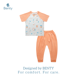 Bộ áo cộc chéo quần dài BENTY họa tiết chất vải cao cấp cho bé đồ bộ trẻ em mặc ngủ điều hòa