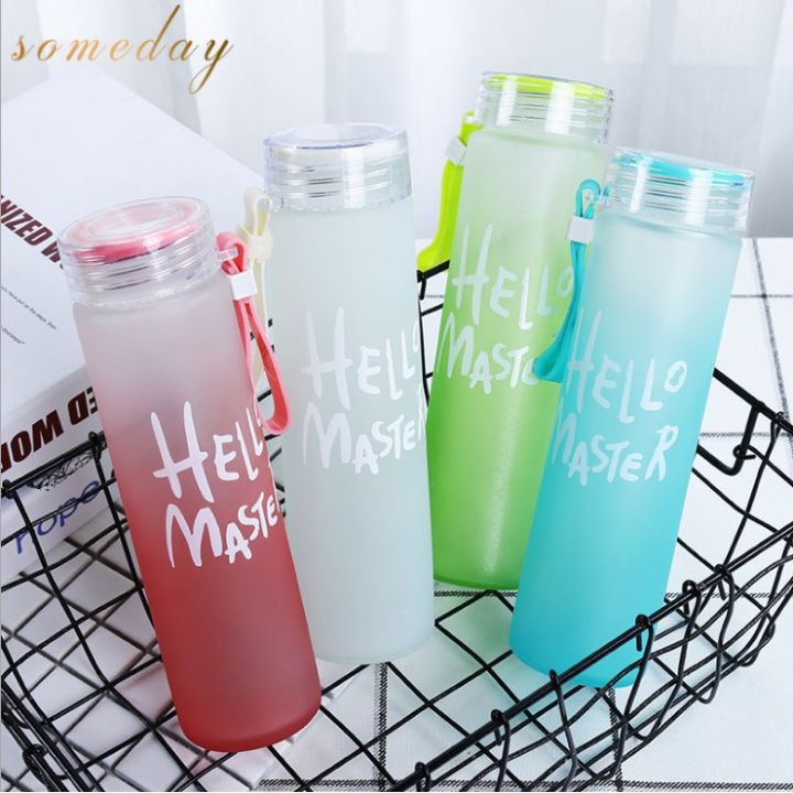 480ml Portable Gradient Color Frosted Water Tumbler Bottle Hello Master ...