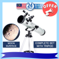 875X Professional Telescope Astronomy 70076: Local Ready Stock with Free Gift - Pro Teleskop Astronomi Sains Science, Retractable Tripod, HD Deep Space Star View, Moon, Meteor Shower. 