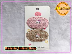 Hair Clip Cute Design Hello Kitty available in color Red and Black Pink and Brown.
