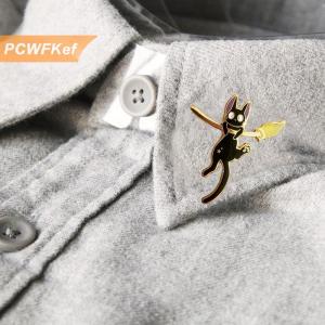 【PCWFKef】 Phim Hoạt Hình Dễ Thương Mèo Màu Đen Men Kim Loại Trâm Ve Áo Pin Thời Trang Túi Huy Hiệu Accessoriess Quà Tặng Cho Trẻ Em Bạn Bè