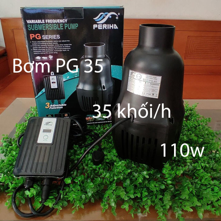 Bơm Periha PG 35 - 35000l/h (90w) - Bơm tạt hồ cá koi - Bơm tiết kiệm điện - Bơm công suất lớn - Điều chỉnh lưu lượng nước- Bơm đặt chìm - Bơm tích hợp cảm biến chống cạn - Cá Koi hoàng Long