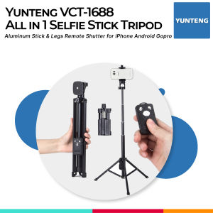 YUNTENG VCT-1688 Monopod Tripod 2 in 1 Portable for Phones DigiCam Instant Camera and GoPro SJCam Yi Cam Action Camera