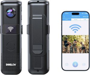 BOBLOV C18 WiFi Body Mini Camera 128GB HD 1080P 1200mAh OlED Display Sport Action  Motion Detect Camera DVR Video Audio Recorder BodyCam Camcorder  For Meeting Hiking Vlogging