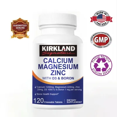 KIRKLAND Calcium Magnesium Zinc Chewable Tablets Strengthen Muscles Joint Health Support Heart Health Support Teeth and Bone Health