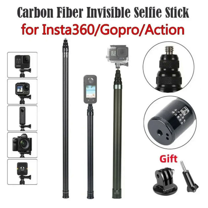 Carbon Fiber Gopro Invisible Selfie Stick 3M Super Long Carbon