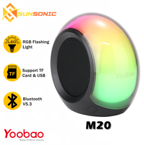 Yoobao M20 TWS Portable Wireless Bluetooth V5.3 Powerful Bass with USB /TF Card /FM Radio /AUX Function RGB Speaker