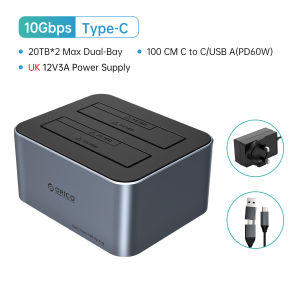 ORICO 4 Bay 2.5/3.5" HDD Docking Station With 1:3 Offline Clone 5Gbps Speed 80TB Capacity Expansion Dust-proof Baffles