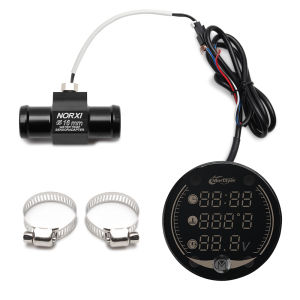 Motorcycle KOSO Round Water Temperature Voltage Meter Time Clock usb Voltmeter 5-in-1 Gauge With Sensor For Yamaha Y15ZR LC135 Honda RS150