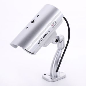 CCTV Outdoor Fake Camera Surveillance Dummy Kamera Tiruan Palsu Imitasi dengan Lampu LED