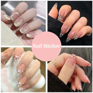OLOME 24pcs Decoration Wear Long Paragraph Fashion Manicure Patch False Nails Save Time Wearable Jelly Nail Patch