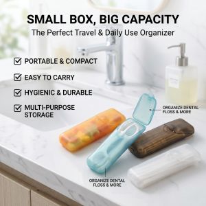 Mini Storage Box Portable Pill Organizer Travel Medicine Case Multi Function Food Grade PP Toothpick Floss Ear Pick Cotton Swab Holder