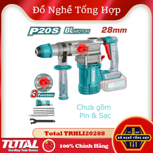 Máy Khoan Đục 45J/28mm Dùng Pin 20V Total TRHLI20288 [Bảo hành chính hãng 6 tháng]