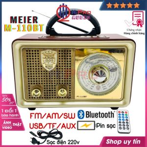 Đài radio cho người già đài radio FM cổ điển Meier M-110BT FM/AM/SWnghe nhạc MP3 loa Bluetooth/USB/Thẻ nhớ-H2pro Audio