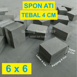 SPON ATI TEBAL 4 CM WARNA HITAM LEBAR 6 CM X PANJANG 6 CM