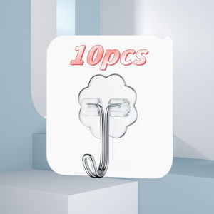 Hook Transparent Adhesive Wall Hook Reusable Antiskid Traceless Heavy Duty Stick on Bathroom Kitchen SB