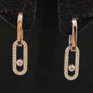 Foreign trade jewelry: Meis classic and exquisite single diamond sliding earrings French fashion versatile for everyday wear dynamic earrings