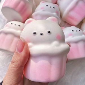 Cute Strawberry Squishy Toy Slow Rising Simulated Strawberry Antistress Anti-Anxiety Fidget Toy for Adults Friends Gifts