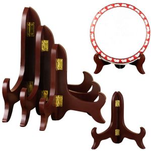 SELLYER มัลติฟังก์ชั่น ทนทาน รูปถ่าย ฐานตกแต่งรูปภาพ หนังสือ ระดับไฮเอนด์ ที่ใส่กรอบรูป ที่วางจาน ขาตั้งจอแสดงผล วงเล็บไม้