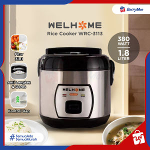 Welhome Rice Cooker 1.8 Liter WRC-3113 Penanak Nasi 3 In 1 Hemat Listrik 380 Watt Anti Lengket
