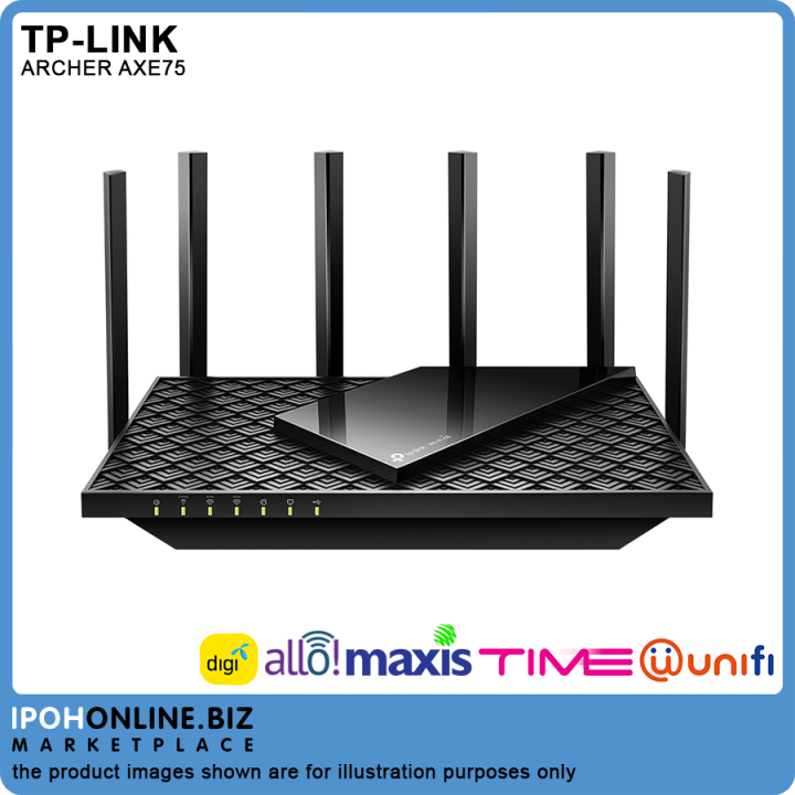 TP-Link Archer AXE75 AXE5400 Tri-Band 6-Stream WiFi-6E Wireless Router ...