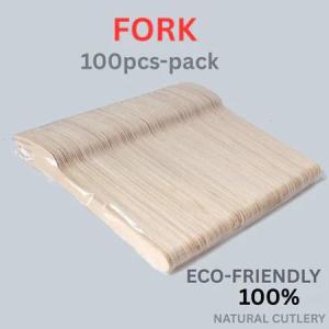 100Pcs Biodegradable Birch Wooden Tableware Eco Friendly Disposable Wooden Spoon Fork For Party Kitchen Use