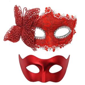 Couple Masquerade Eye Mask Half Face Masquerade Mask Masquerade Costume Accessory for Men Women Halloween Wedding Prom