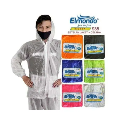 Setelan Jas Hujan Elmondo Ceria 935 untuk Riding Motor - Warna Cerah Bisa COD Gratis Ongkir