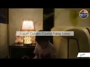 Luxury LED Golden Crystal Table Lamp Wedding Gift Living Room Deco Bedside Table Lamp Lampu Hiasan Meja Kristal 金色魔方水晶台灯