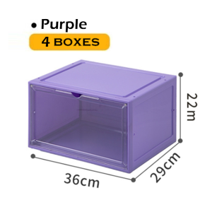 ♦ 4 Boxes Sale ♦ Side Opening Big Capacity AJ Yeezy Stackable Shoe Box Rack Magnetic Closing Storage Cabinet Sneakers Drawer Shelf