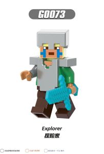 Minecraft Minifigures Building Blocks Set Ghast Villager Zombie Panda Ocelot Game Character Mini Action Figures with Weapons Collectible Model Toy Kids Birthday Gift
