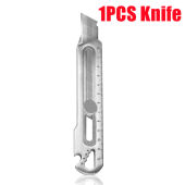 6 In 1 Knife Retractable Box Cutter Heavy Duty Multifunctional Stationery 18MM Stainless Steel Utility Knife