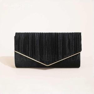 SALANGHANDA Elegant Satin Pleated Clutch Bag Envelope Evening Purse Wedding Formal Party Occasions
