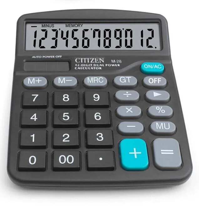 Electronic calculator counter Solar and battery power 12-digit