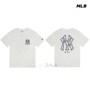 【COD】⚡ของแท้ AuthenticMega Logo Oversized-Fit T-Shirt New York Yankees สตรีทแฟชั่นเกาหลี เสื้อยืดBasicคืนหรือเปลี่ยนสินค