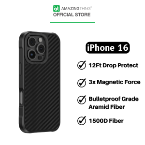 AMAZINGthing Titan Max For iPhone 16 Pro / 16 Pro Max Aramid Fiber 12Ft Drop Proof Phone Case