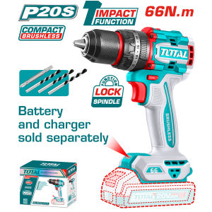 Máy khoan búa pin LithiumIon 20V TOTAL TIDLI20668 momen xoắn 66Nm không chổi than