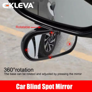 EKLEVA 1 Pcs Universal Car Accessories Car Mirror Auxiliary Rear View Mirror Wide Angle Side Rear Mirrors Reverse Blind Spot 360° Adjustable