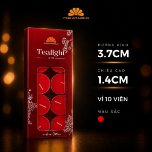 Nến Tealight Vỉ 10 Viên Vivian Vus Candles Kích Thước 3.7x1.4cm - Nến Trang Trí Decor tiệc