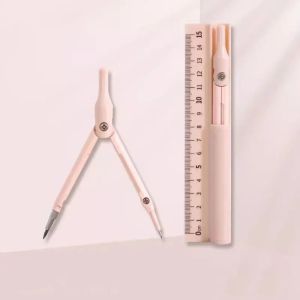 LSMSMAVDS Metal Pencil Compass Ruler Unique Design Adjustable Geometry Tool Professinal Drawing 3 in 1 Compasses Student Exam