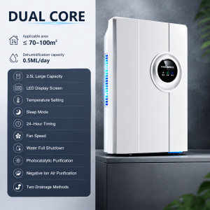 【BOLT】Smart 4L Dehumidifier for Large Spaces – Negative Ion Air Purification PM2.5 Dust Filter Dual Cooling Plates 120sqm Capacity Quiet Mold Prevention & Clothes Drying
