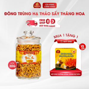Hũ 30g Đông Trùng Hạ Thảo Sấy Thăng Hoa - Hỗ trợ người bệnh tiểu đường tốt cho hệ tim mạch giảm suy nhược và tình trạng mệt mỏi của cơ thể