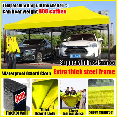 【COD/24H SHIP】Folding Retractable Tent 2x2M 3x3M 3x4.5M tent for car parking Waterproof Tent outdoor heavy duty Adjustable Height With Steel Stand For Car Motocycle Stall Camping Outdoor tent