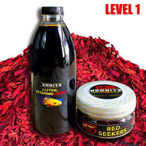 BERRITZ Paket Hemat Level 1 - Red Seekers Premium dan Ektrak Ketapang Pakan ikan channaarwanakoi