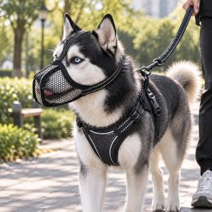 LTMGZ Adjustable Strap Mesh Dog Muzzle Anti-Bite Breathable Pet Mouth Pet Supplies Anti-eating Bulldog Muzzle Small Dogs