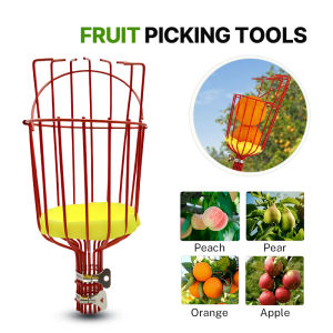 Large Capacity Fruit Picker with Adjustable Fixed Locking Clamps & Soft Sponge Pad High-Altitude Picking Fruit Garden Tool Pemetik Buah 水果采摘器