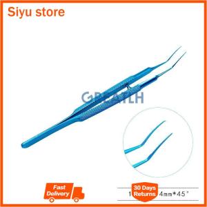 Titanium Utrata Capsulorhexis Forceps Curved Angle 105mm long  ophthalmic instrument surgical